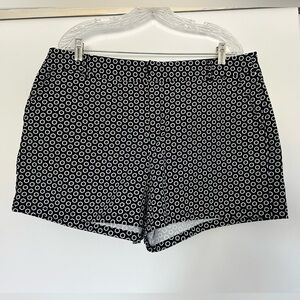 Elle Black and White Geometric Dress Shorts
